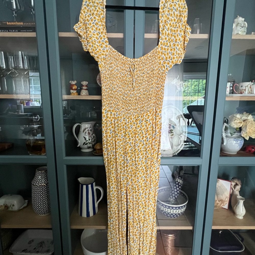 🌼 Floral Yellow Anthropologie Jumpsuit 🌼